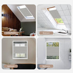 Collage of four images showing a ceiling vent in a living room, a window in a bedroom, a window in a bathroom, and a window in a kitchen.