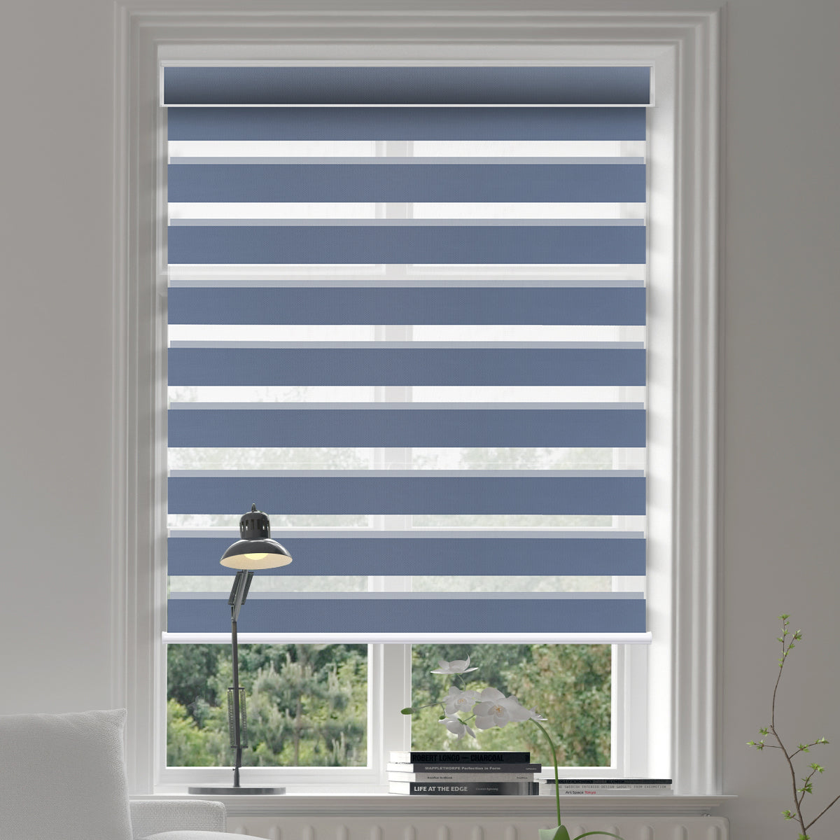 Canisteo Motorized Zebra Shades | 90% BLACKOUT | Serene