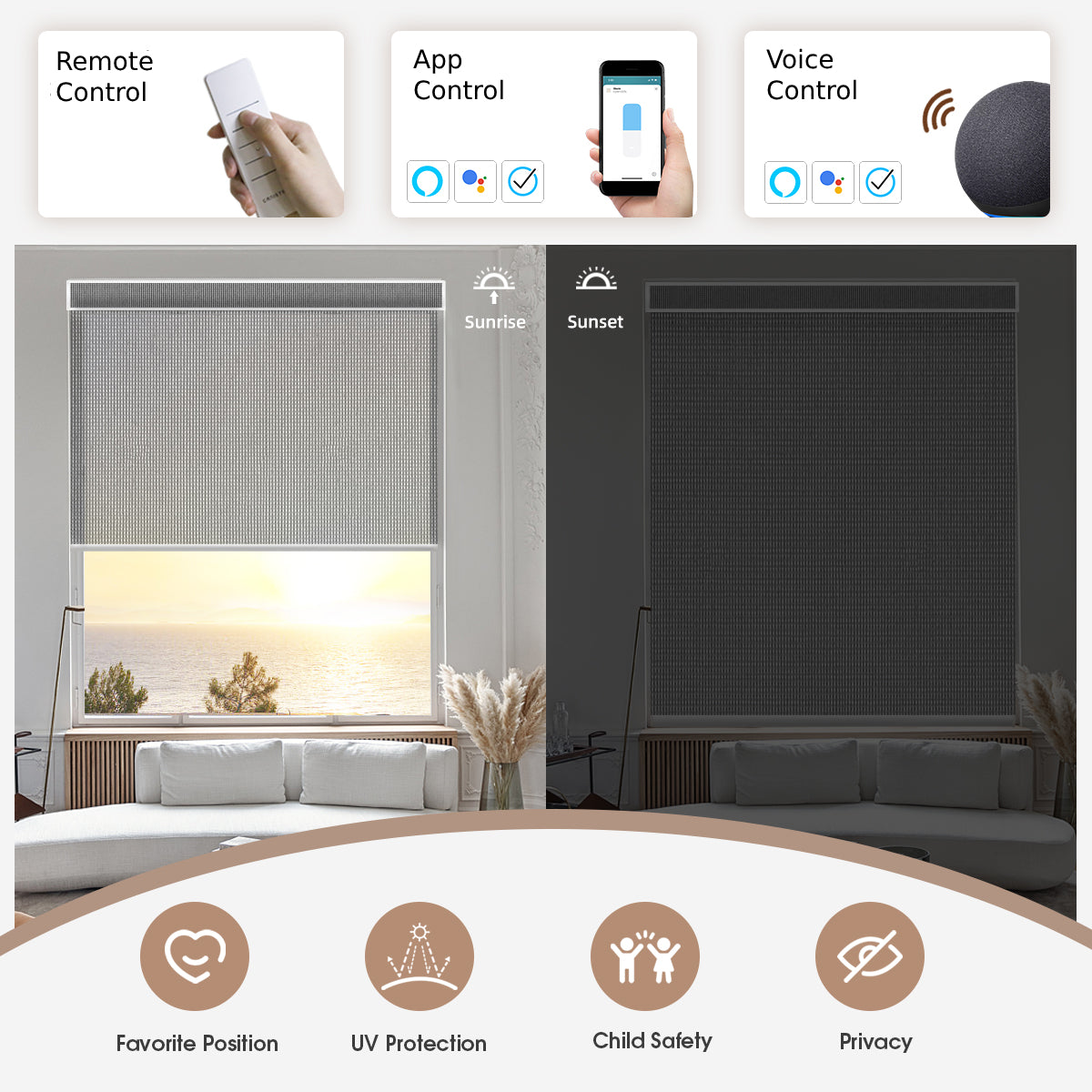 Canisteo Motorized Roller Shades | Translucent| PVC-Free