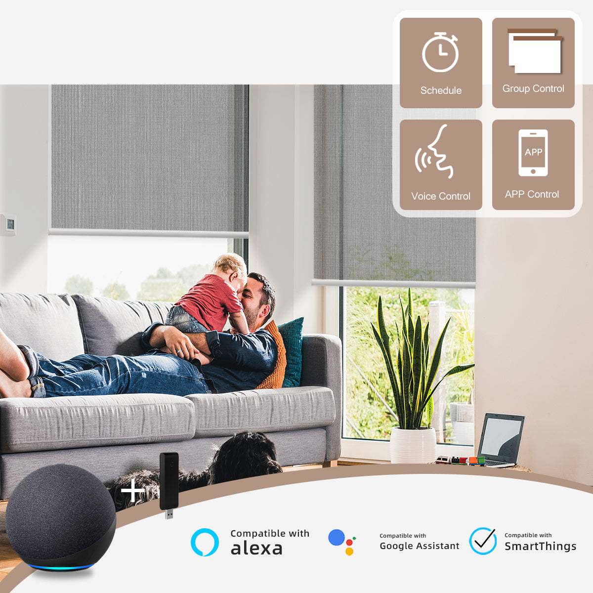 Canisteo Motorized Roller Shades | Translucent| PVC-Free